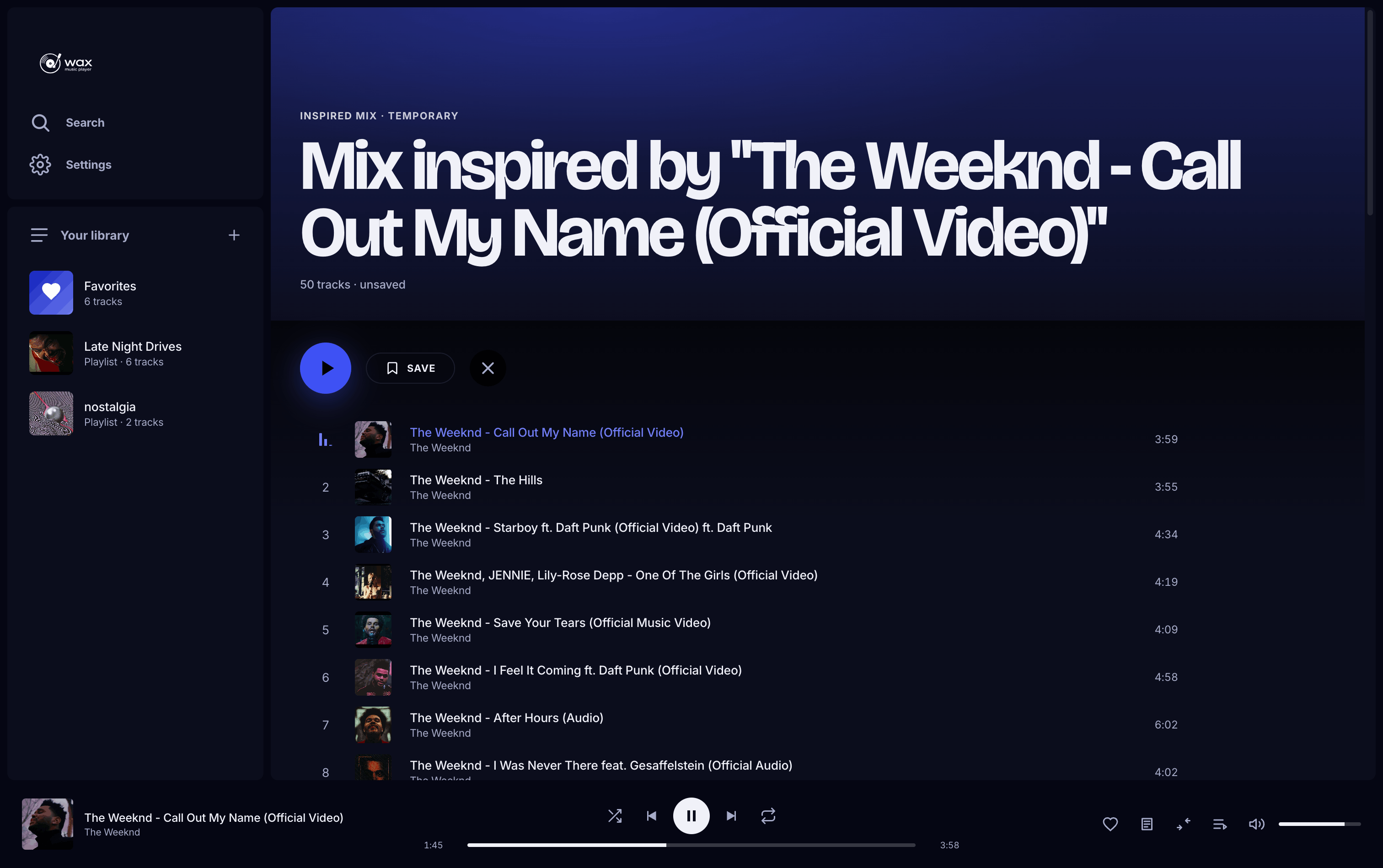 Mix inspired by The Weeknd — Call Out My Name